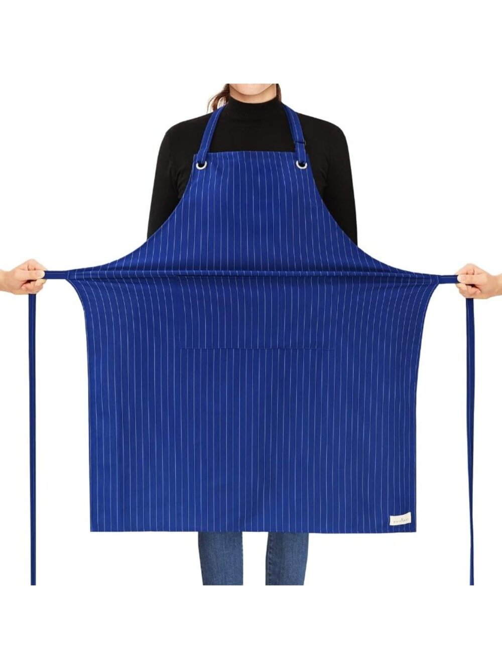 Stylish Stripe Stretch Chef Apron for Men, Waterproof with 2 Pockets, Adjustable